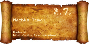 Machka Timon névjegykártya